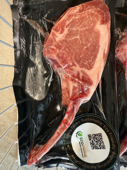 Dry aged bone in pork chop 6-8oz